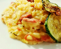 Risoto de abobrinha com linguiça defumada