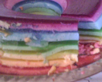 Delícia de gelatina em camadas