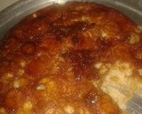 Bolo sem ovos de banana caramelada