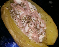 Batata recheada de microondas