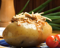 Batata recheada com estrogonofe