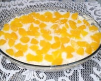 Pavê de pêssego em calda