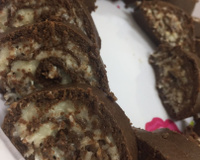 Rocambole de leite em pó com coco