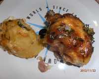 Frango assado com creme de cebola e maionese