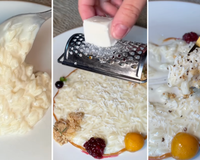 "É uma das melhores sobremesas que já comi na vida": Paola Carosella já aprovou essa receita de arroz doce cacio e pepe com crumble de cardamomo e caramelo toffee