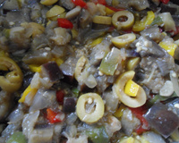 Antepasto delicioso de berinjela