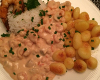 Estrogonofe de camarão