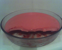Gelatina com creme rosado