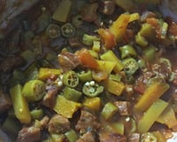 Cortadinho de abóbora e quiabo