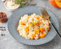 Minha mãe passa debaixo da mesa igual Ana Maria Braga quando faço essa receita: risoto de abóbora com queijo da serra da canastra