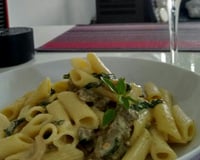 Macarrão com filé mignon