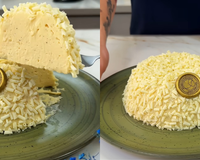 Bati tudo no liquidificador e fiz essa mousse de maracujá de corte perfeita que parece sobremesa de confeitaria