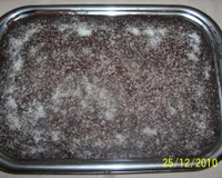 Pavê olho de sogra com calda de chocolate