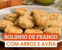 Bolinho de arroz com frango e aveia