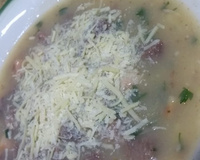 Caldo de batata com carne