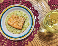 Risoto de limão siciliano com filé de salmão