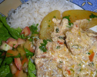 Bife com creme de leite