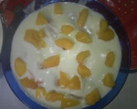 Pavê de pêssego em calda