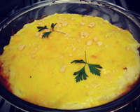 Bolo de batata com carne e queijo