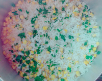 Arroz com milho e salsinha