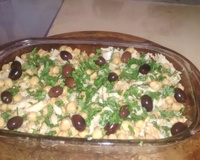 Salada de bacalhau polcack com grão de bico