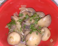 Cogumelo shimeji frito na manteiga