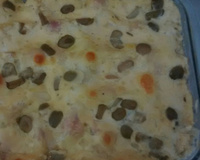 Lasanha de queijo e presunto ao molho branco