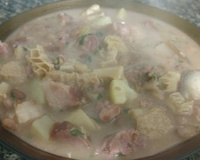 Feijão branco com dobradinha