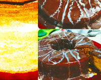 Bolo de cenoura com calda de chocolate que derrete na boca