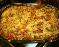 Talharim à bolonhesa vegetariano de forno