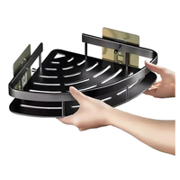 Suporte Porta Shampoo Cosy Canto Prateleira Organizador Banheiro Cor Preto