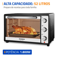 Forno Elétrico 52L Grand Family II, Mondial 1800W, 127V FRN-52-B