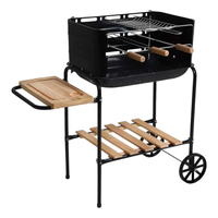 Churrasqueira Portátil Desmontável Com Rodinhas E Grelha Mor