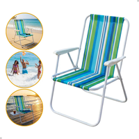 Cadeira De Praia Dobrável Alta Reforçada