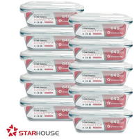 Kit 10 potes de vidro herméticos 640ml