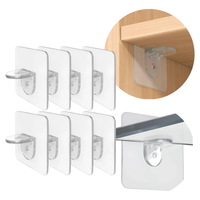 Kit 8 Suporte Adesivo Prateleira Mão Francesa Cantoneira