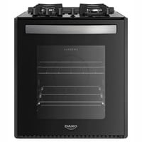 Fogão 4 Bocas de Embutir Dako Supreme Preto com Mesa de Vidro e Mega