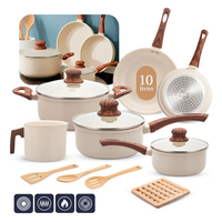 Jogo De Panelas Induçao Antiaderente Cerâmica 10 Peças Ppg Pfoa Free Vanila