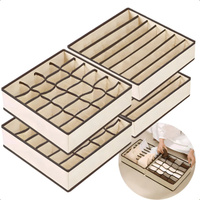 Kit 4 Colmeias Organizadora De Sutiã Calcinha Cuecas Meias Cor Creme