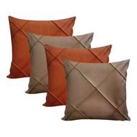 Kit 4 Capa Almofada Sala Suede Drapeada Toque Macio