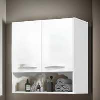 Armario Aereo Suspenso Multiuso Banheiro Lavanderia 2 Portas Cor Branco