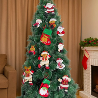 Kit 10 Pendentes Pelúcia Enfeite Árvore Natal