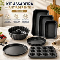 Kit formas assadeira antiaderente 7 Peças