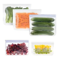 Saco Saquinho Zip Lock Silicone Freezer Kit Com 5 Unidades