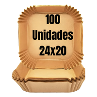 Kit 100 Formas Papel P/ Airfryer Forro Antiaderente Quadrada