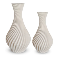 2 Vaso Jarro Espiral Para Flores Artificiais Decoração Rack Cor Branco