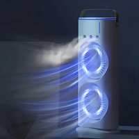 Ventilador duplo portátil com umidificador e ar condicionado portátil