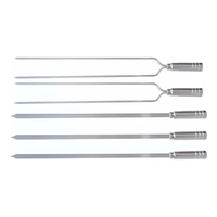 Kit 05 Espetos Alumínio P/ Churrasco