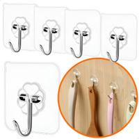 Kit 20 Ganchos Panela Conchas Cinto Adesivos Transparentes