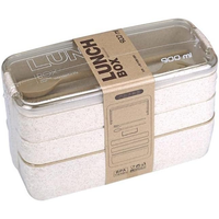 Marmita/Lancheira Japonesa (Bento) Com 3 Compartimentos e Talheres